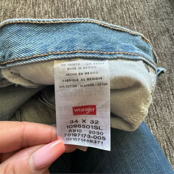 Wrangler Men's Straight Regular Fit Jeans Blue Size 34x32 5-Pocket Normcore - Picture 6 of 11